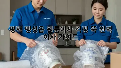 평택 팽성읍 원룸이사, 걱정 뚝! 완벽 이사 가이드